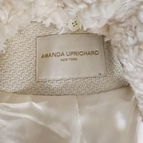 Amanda Uprichard Ivory Carrington Coat Sz Medium - Picture 14 of 17
